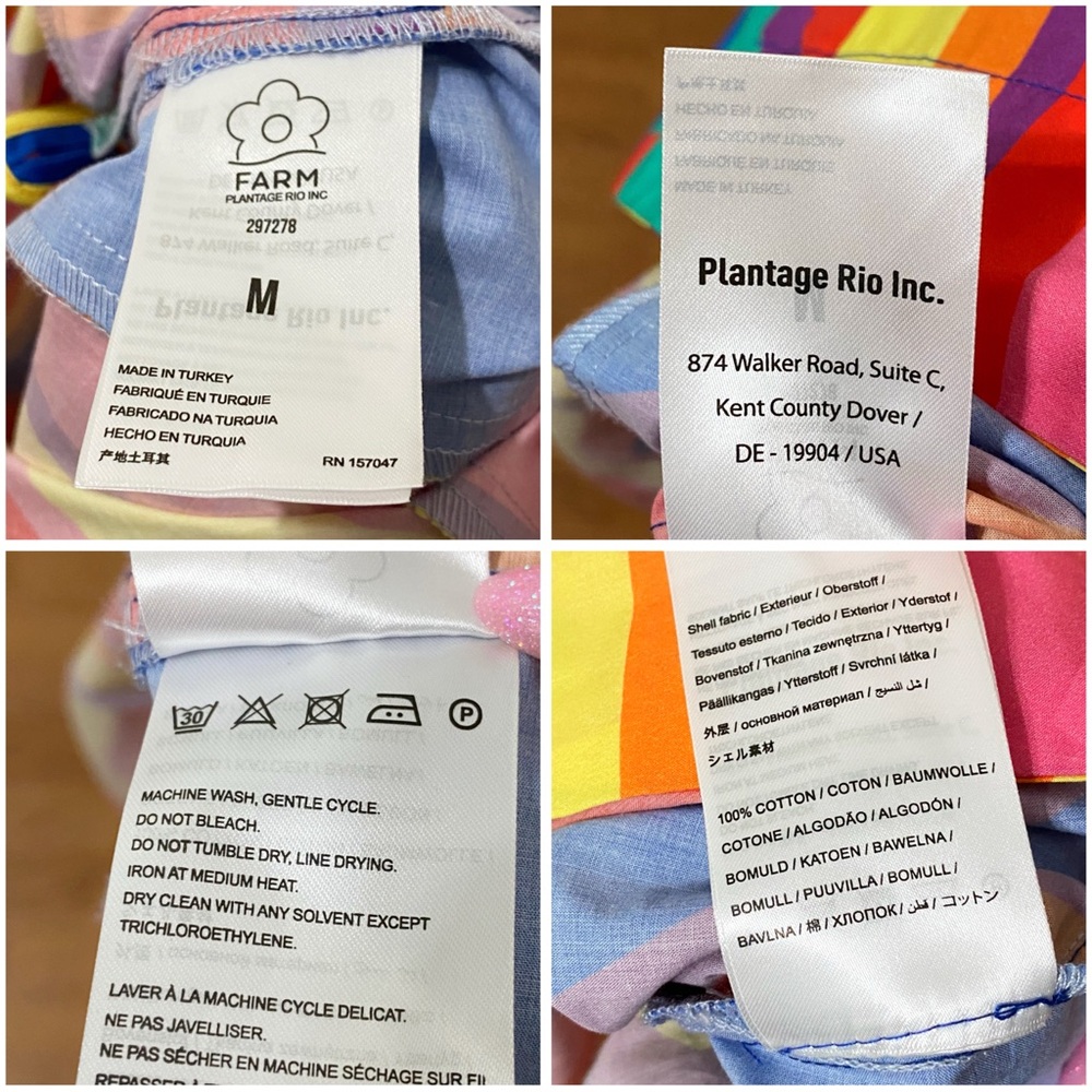 FARM RIO BRUNAS COLORFUL STRIPES COTTON MIDI SKIRT - Picture 6 of 9